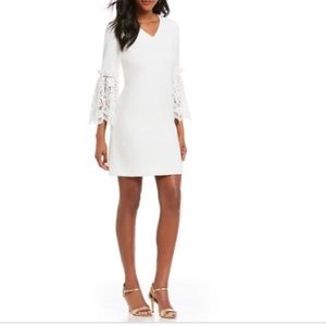 Tahari 3/4 Sleeve White Dress